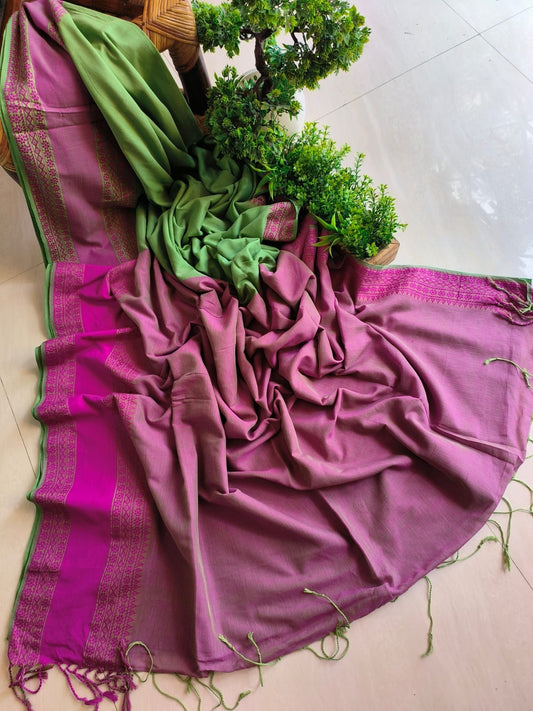 Mini Temple Mulmul Cotton (Saree)