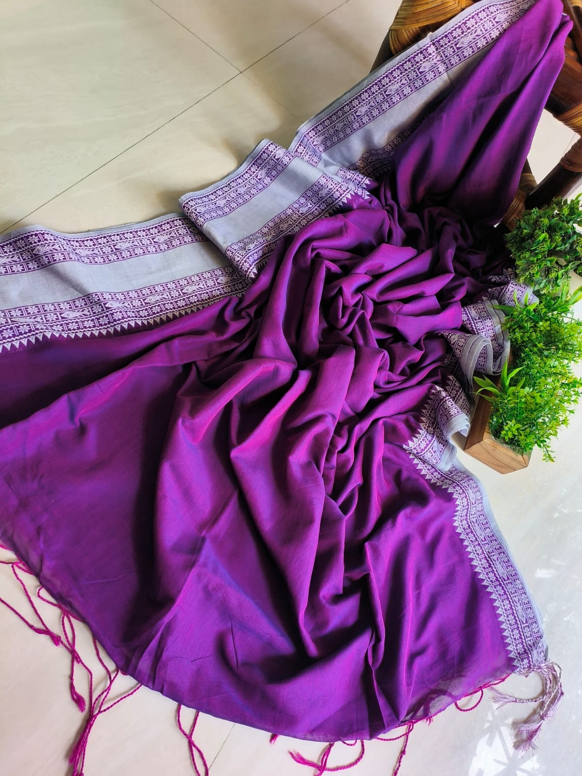 Mini Temple Mulmul Cotton (Saree)