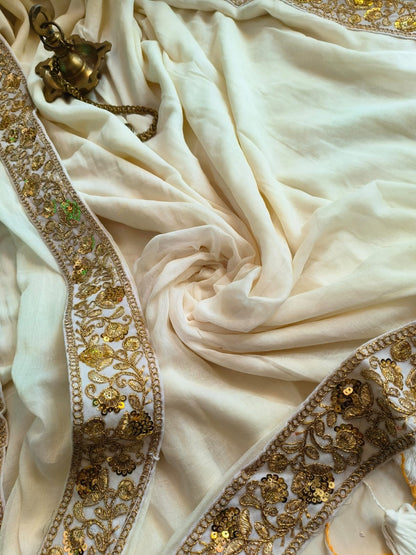 Designer Lace Mul Cotton (Saree)