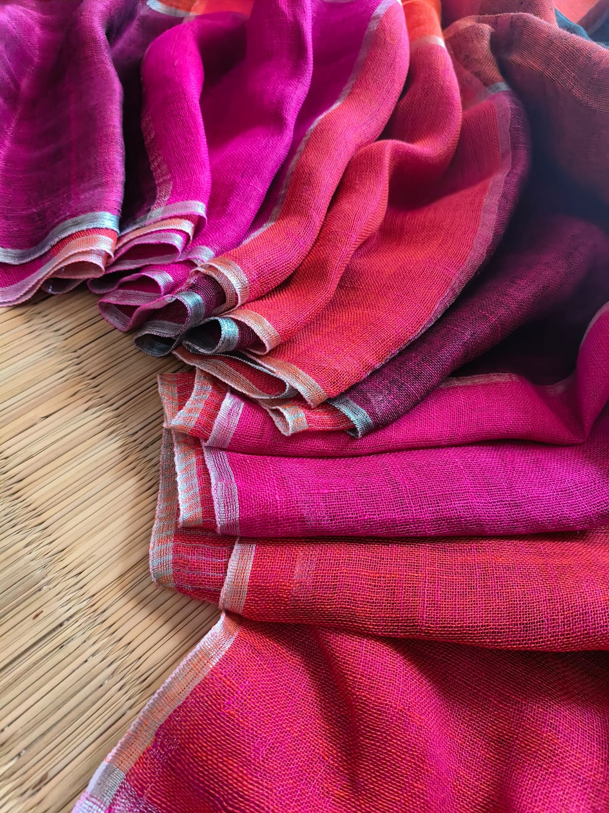 Rainbow Large Checkers Linen (Saree)