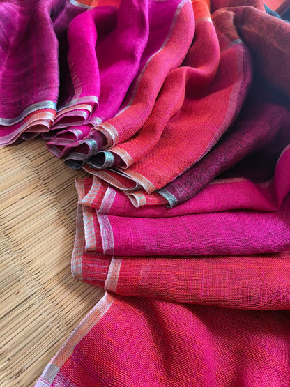 Rainbow Large Checkers Linen (Saree)