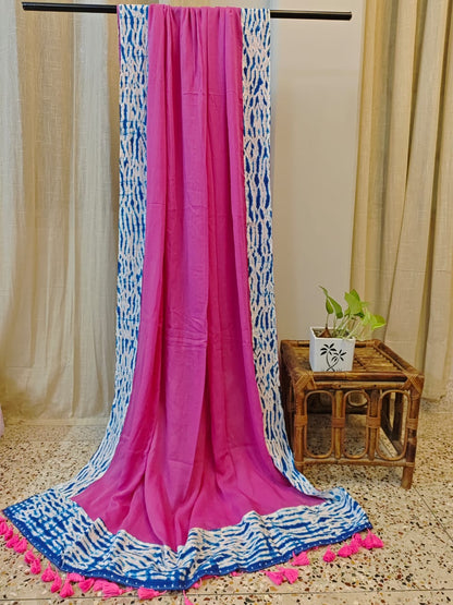 Shibori Border Cotton (Saree)