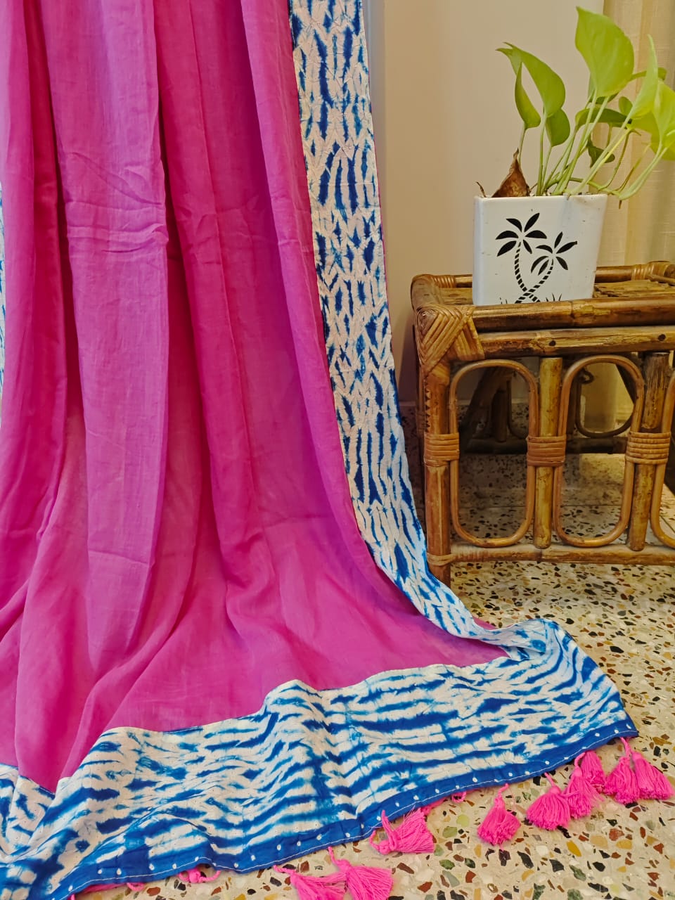 Shibori Border Cotton (Saree)