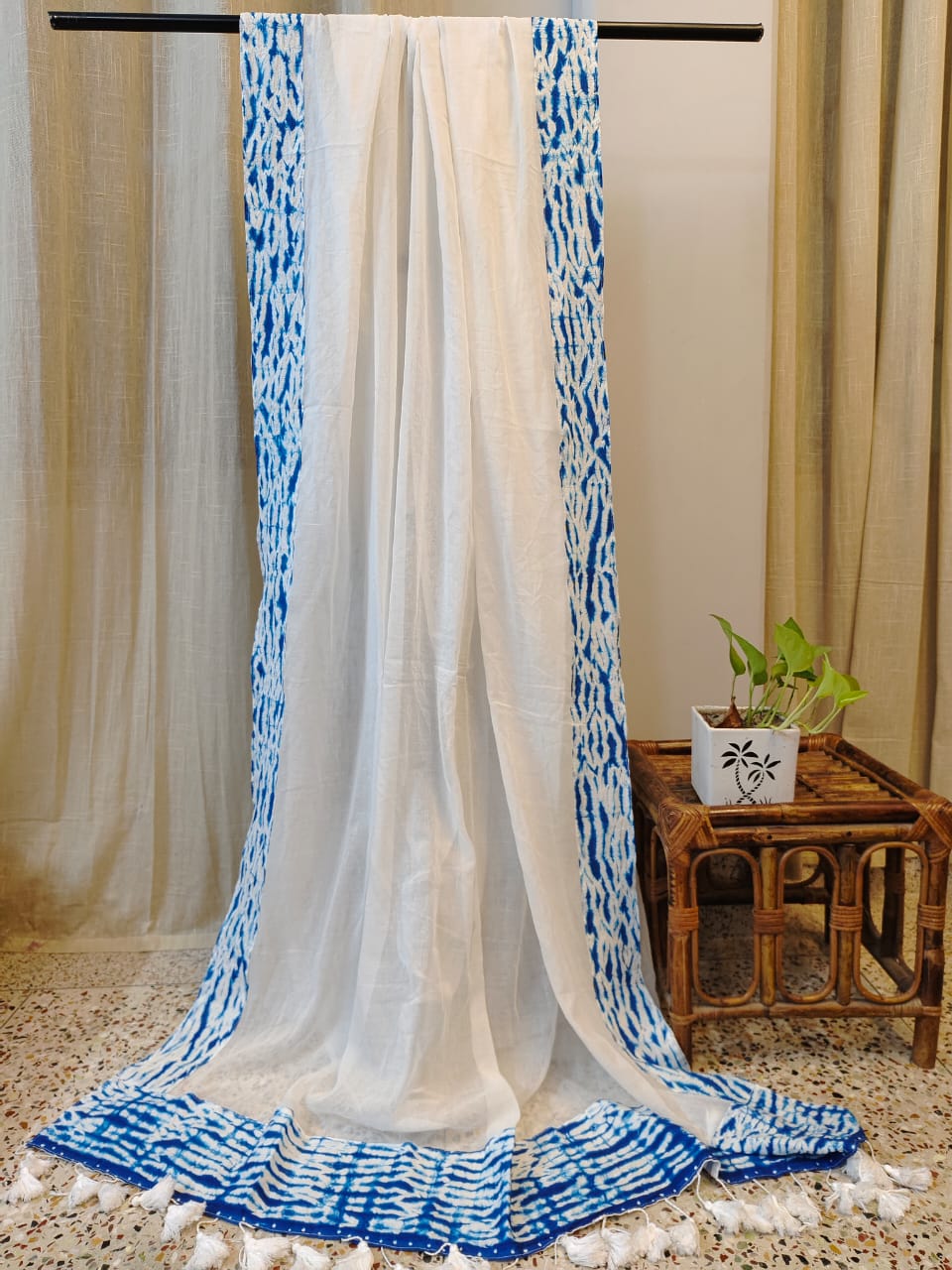 Shibori Border Cotton (Saree)