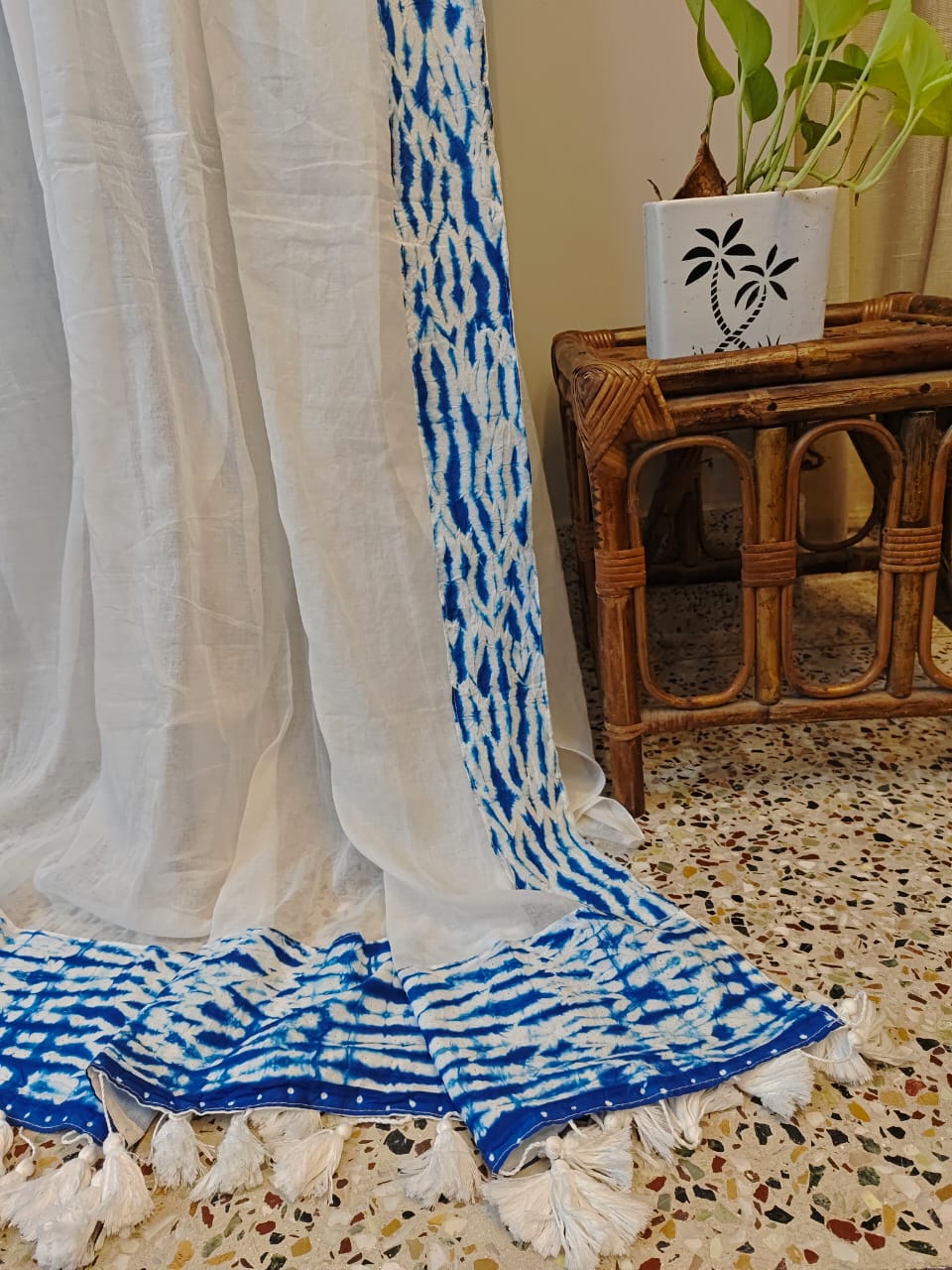 Shibori Border Cotton (Saree)