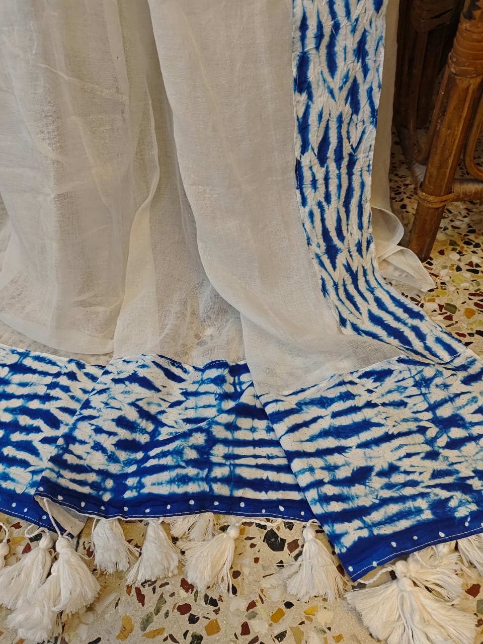Shibori Border Cotton (Saree)