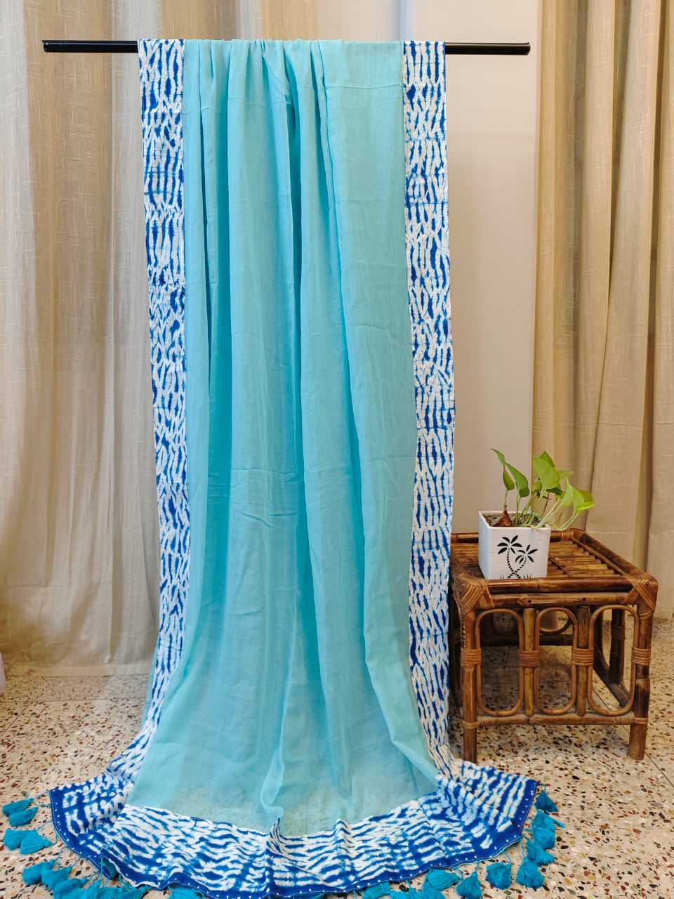 Shibori Border Cotton (Saree)
