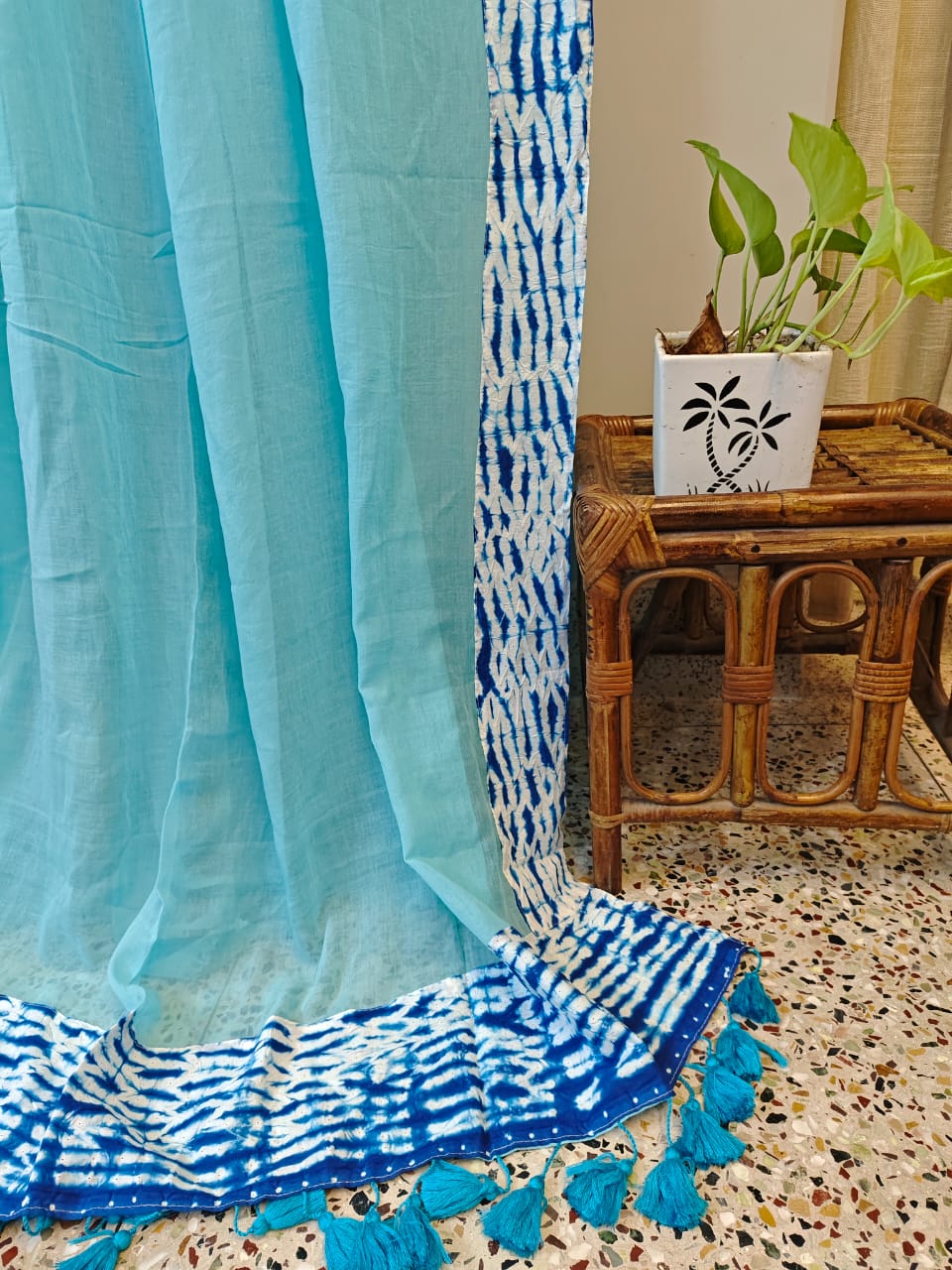 Shibori Border Cotton (Saree)