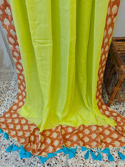 Lotus Border Cotton (Saree)