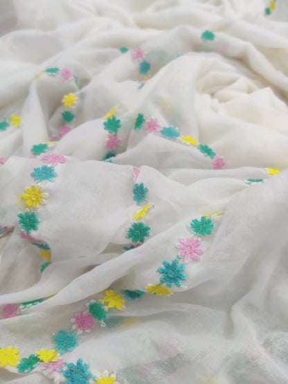 Flower Lace Mulmul (Saree)
