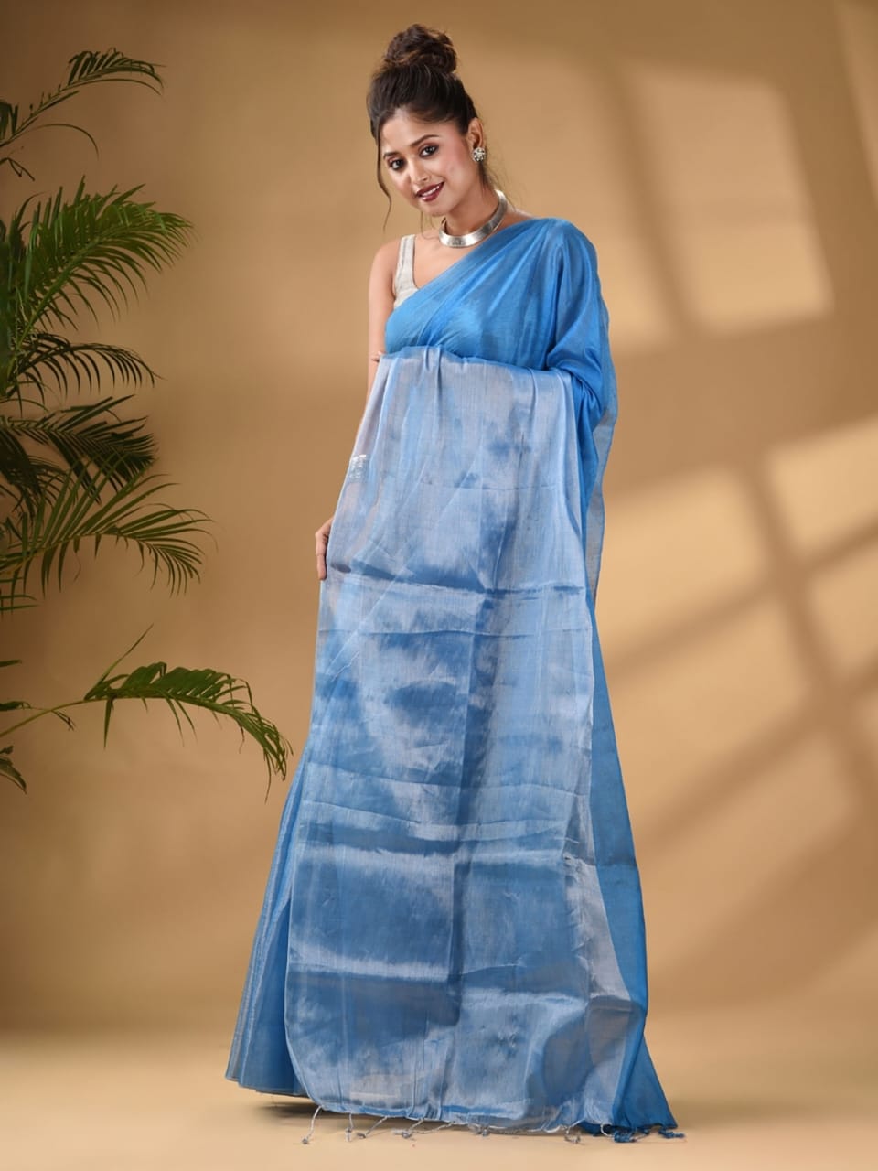 Metallic Tissue Khadi (Saree)