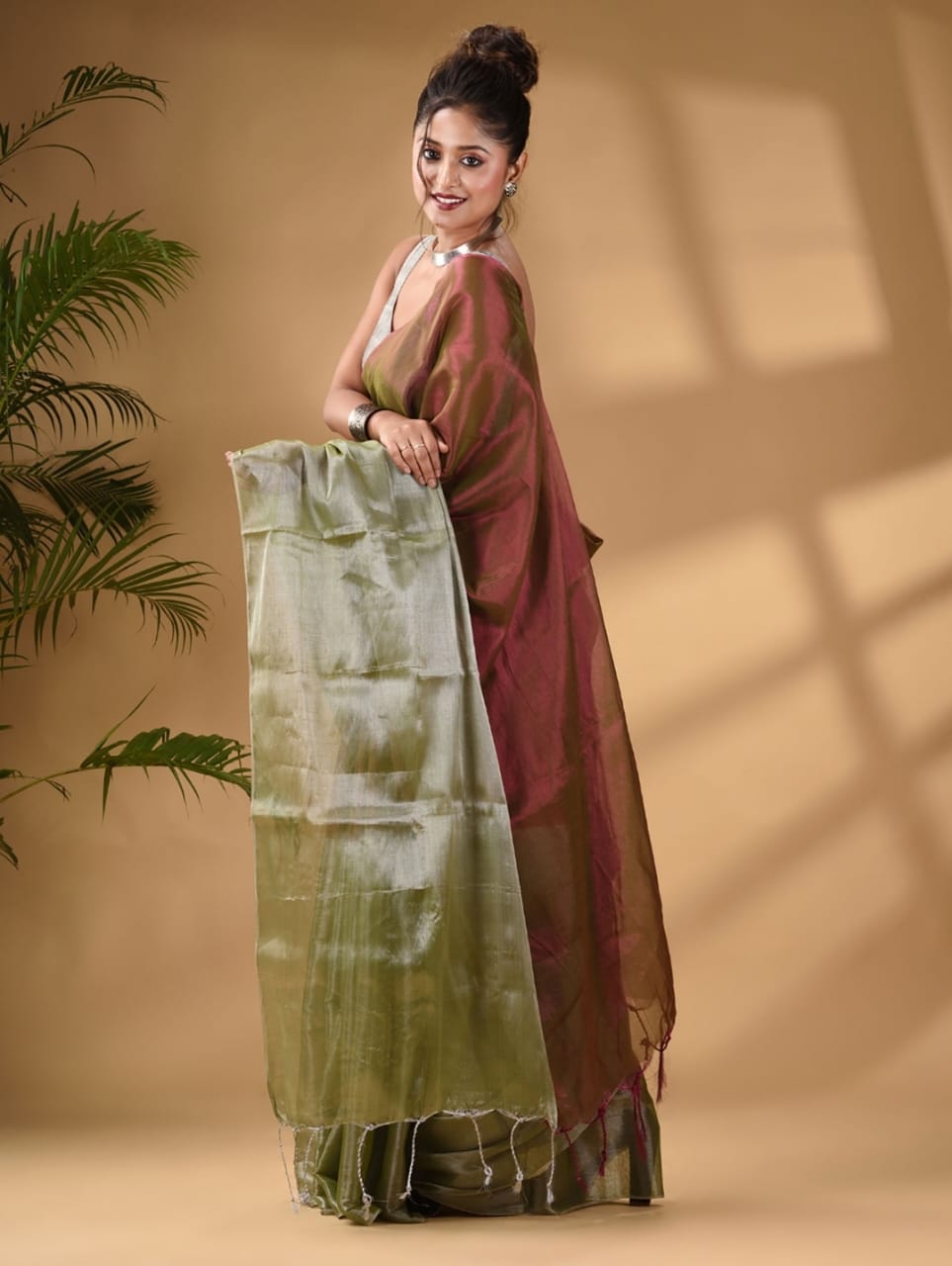 Metallic Tissue Khadi (Saree)