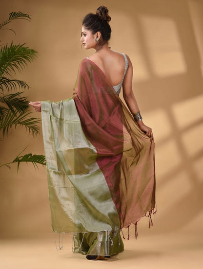 Metallic Tissue Khadi (Saree)