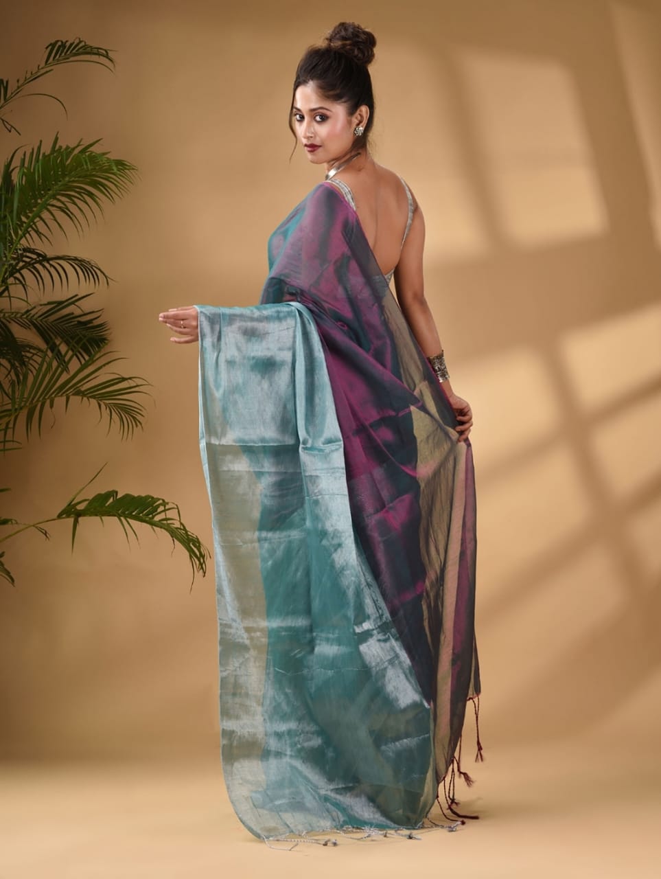 Metallic Tissue Khadi (Saree)