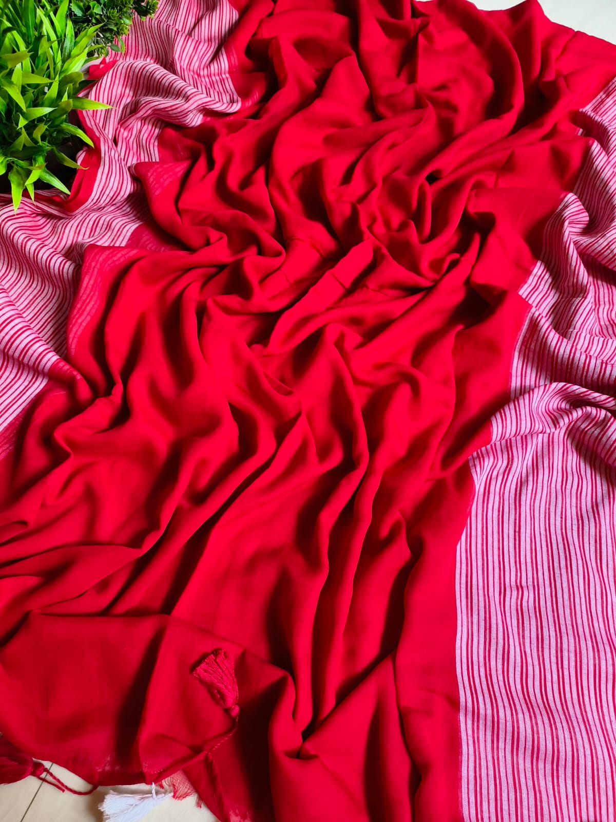 Shades of Stripes Mulmul (Saree)
