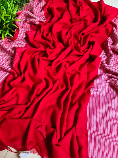 Shades of Stripes Mulmul (Saree)
