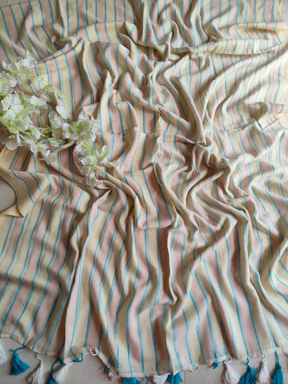 Stripes Mulmul (Saree)