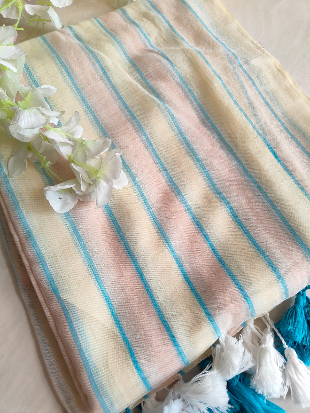 Stripes Mulmul (Saree)