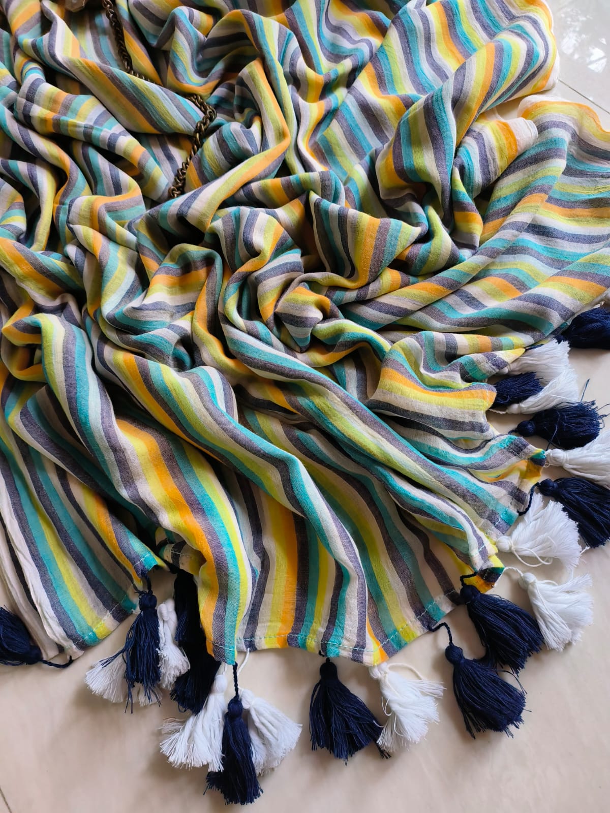 Stripes Mulmul (Saree)