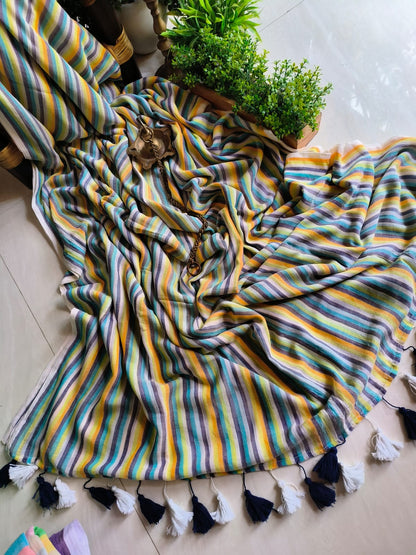 Stripes Mulmul (Saree)